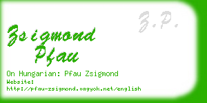 zsigmond pfau business card
